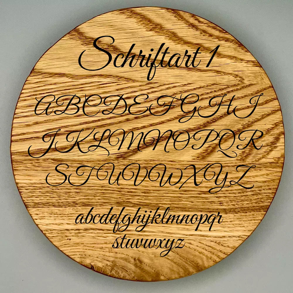 Beispiel für den Textstil einer Futterstation mit Personalisierung - Schriftart 1